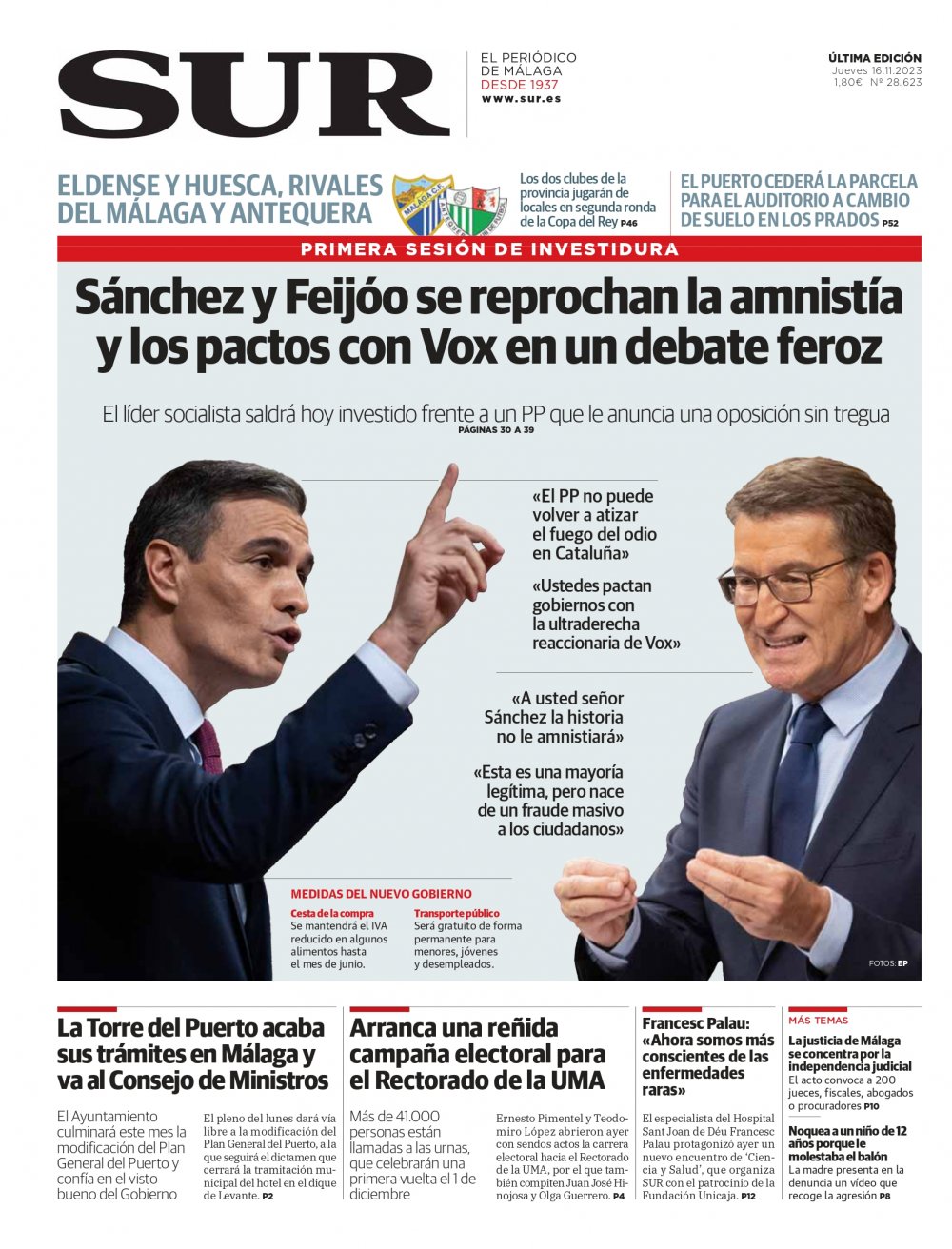 Las Portadas De Diario SUR Diario Sur 16 De Noviembre De 2023