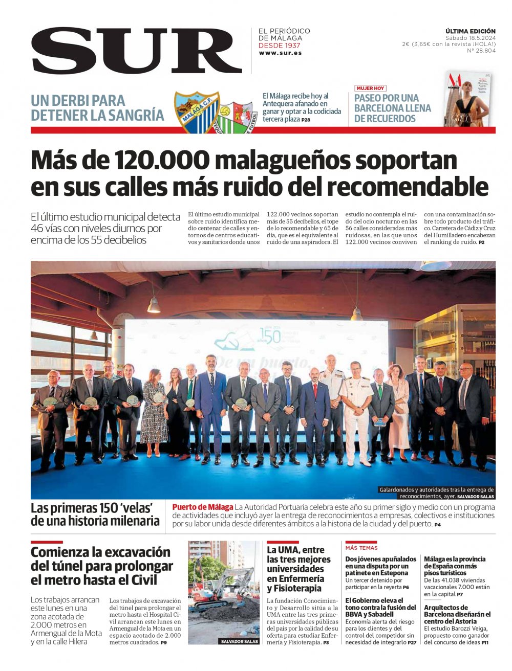 Portada de SUR, 18 de Mayo de 2024