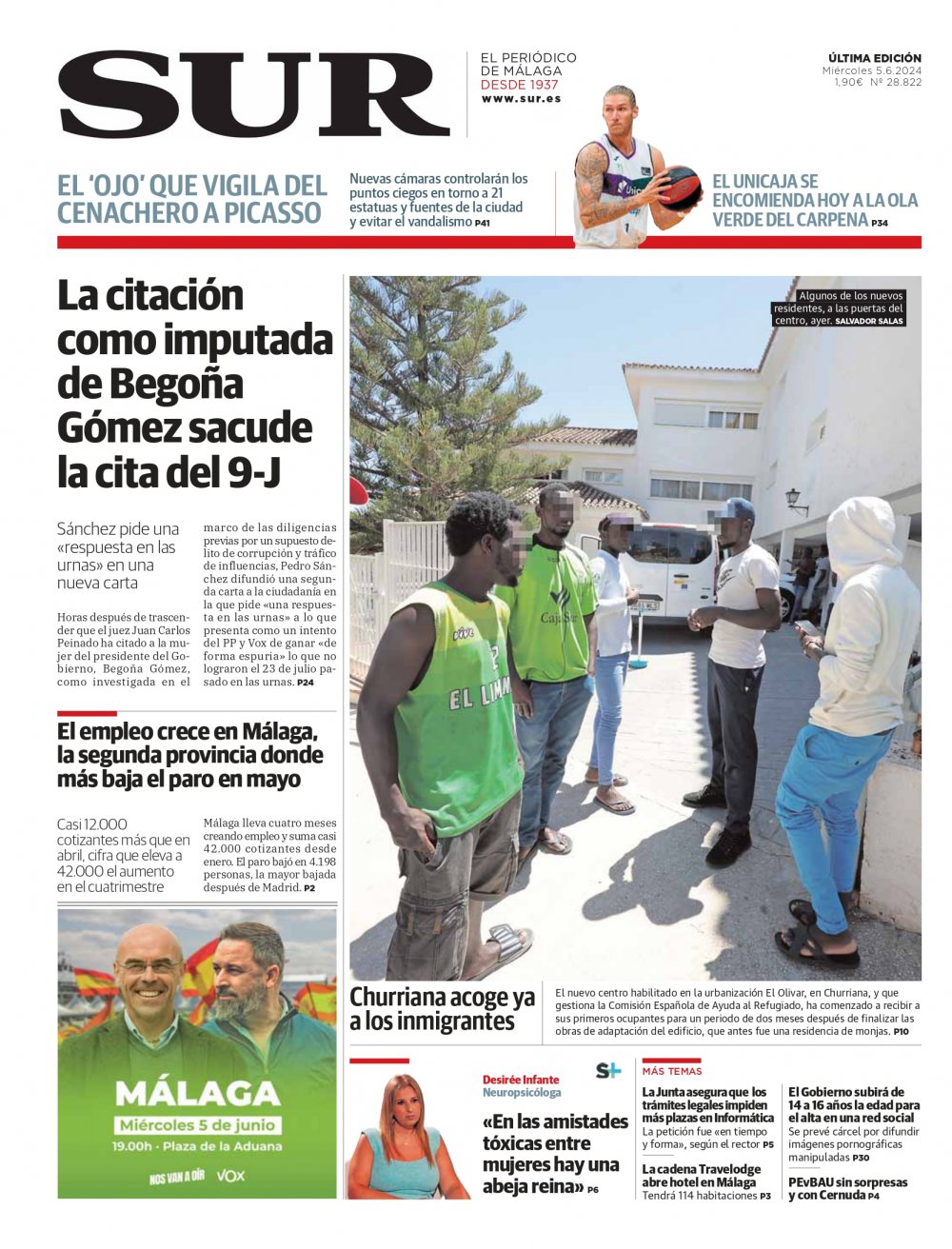 Portada de SUR, 05 de Junio de 2024