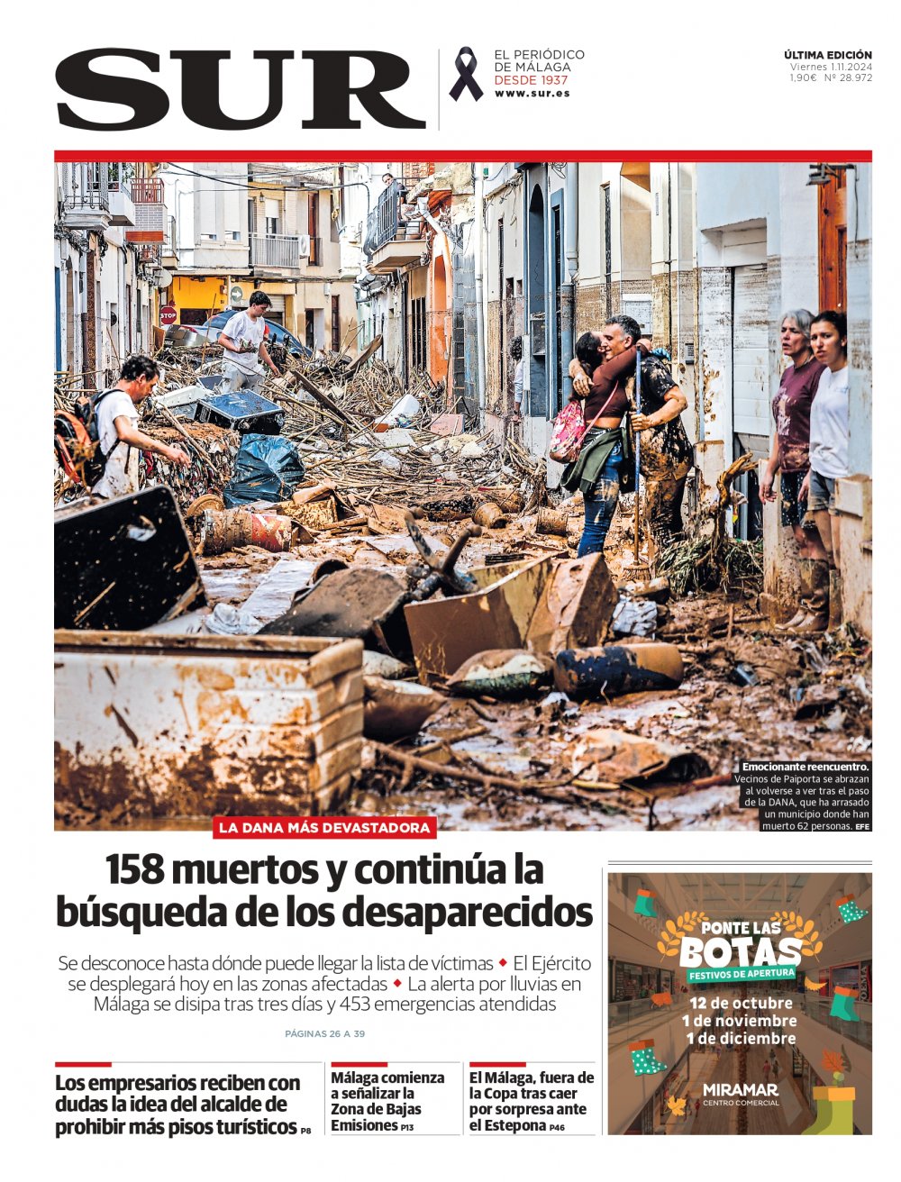 Portada de SUR, 01 de Noviembre de 2024