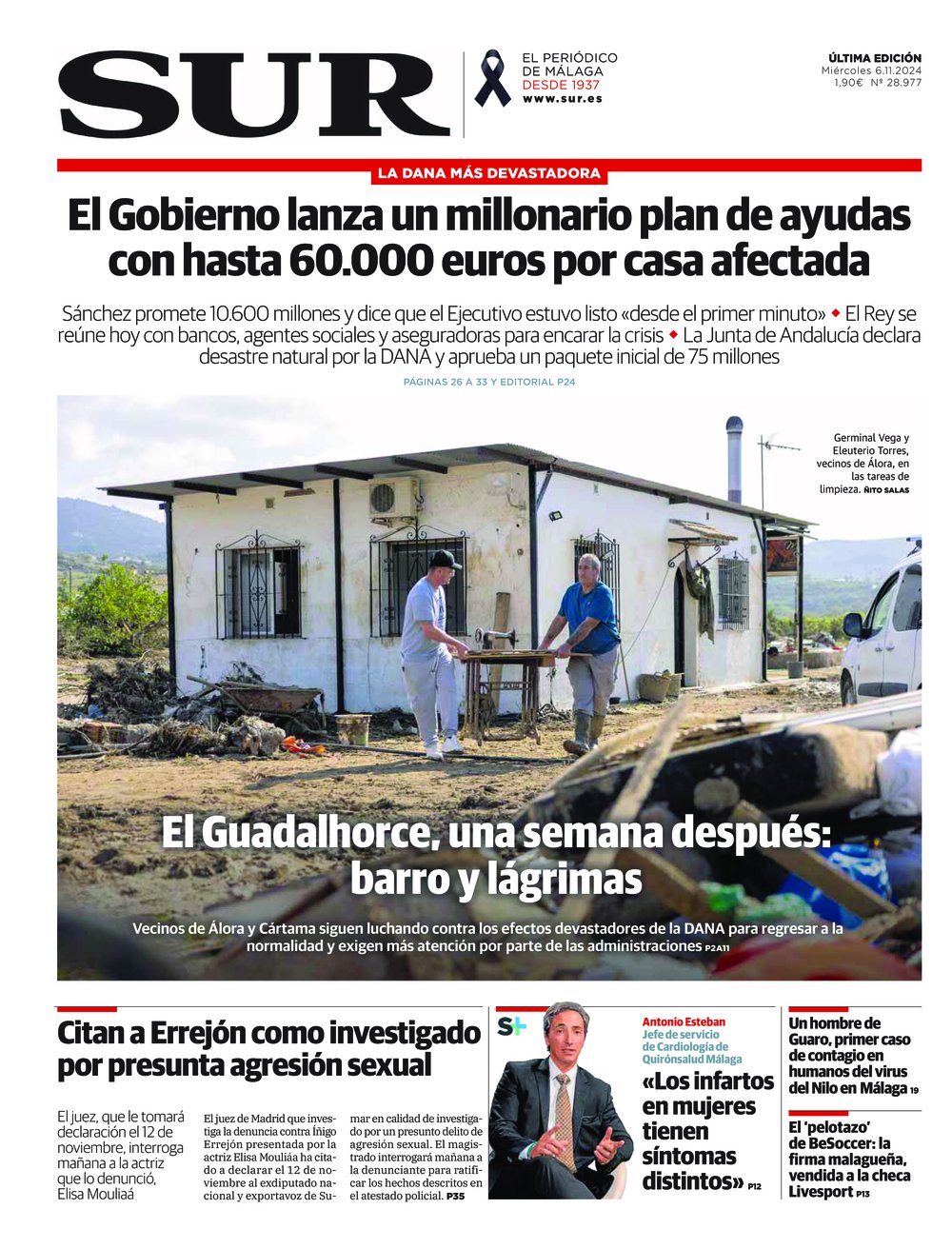 Portada de SUR, 06 de Noviembre de 2024