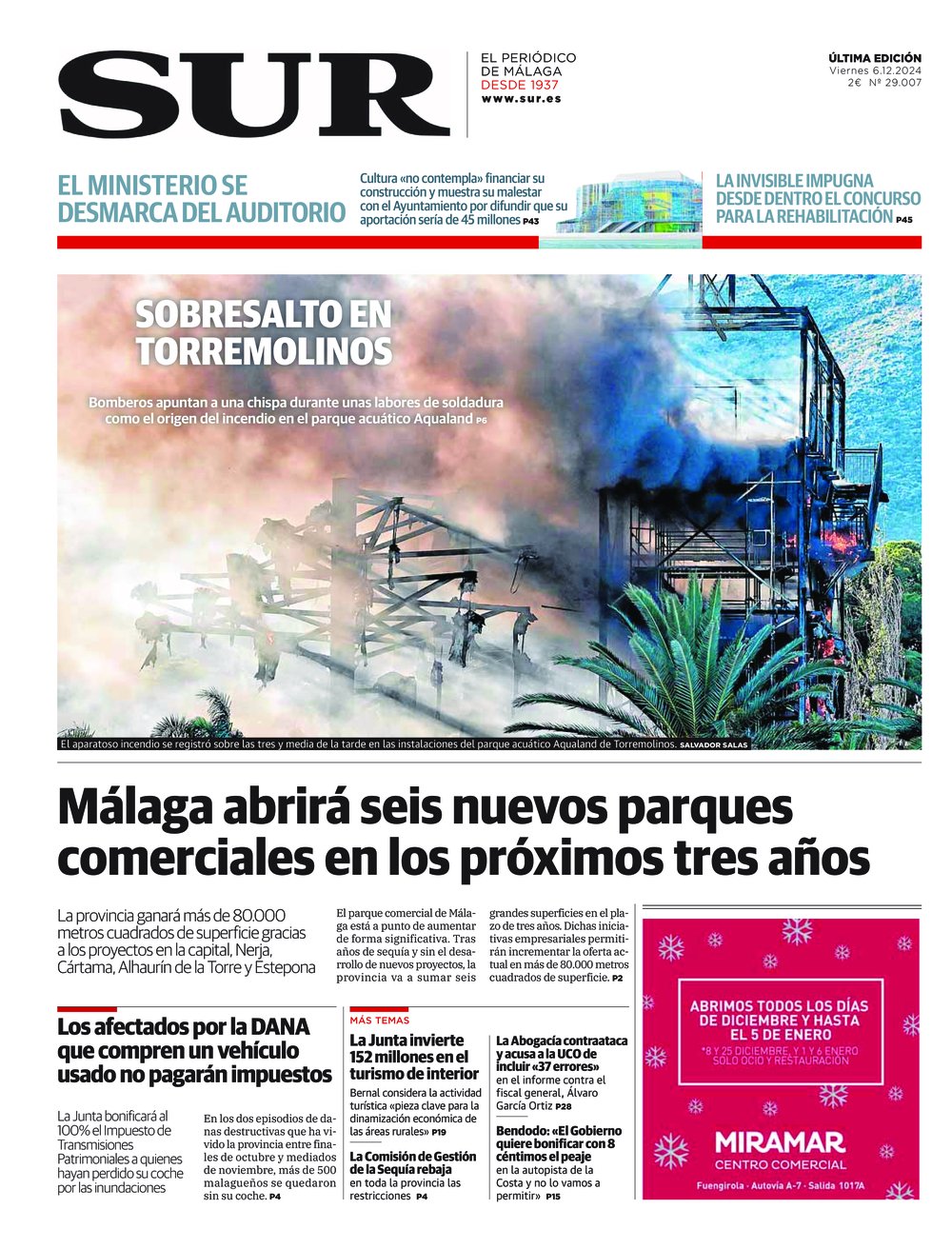 Portada de SUR, 06 de Diciembre de 2024