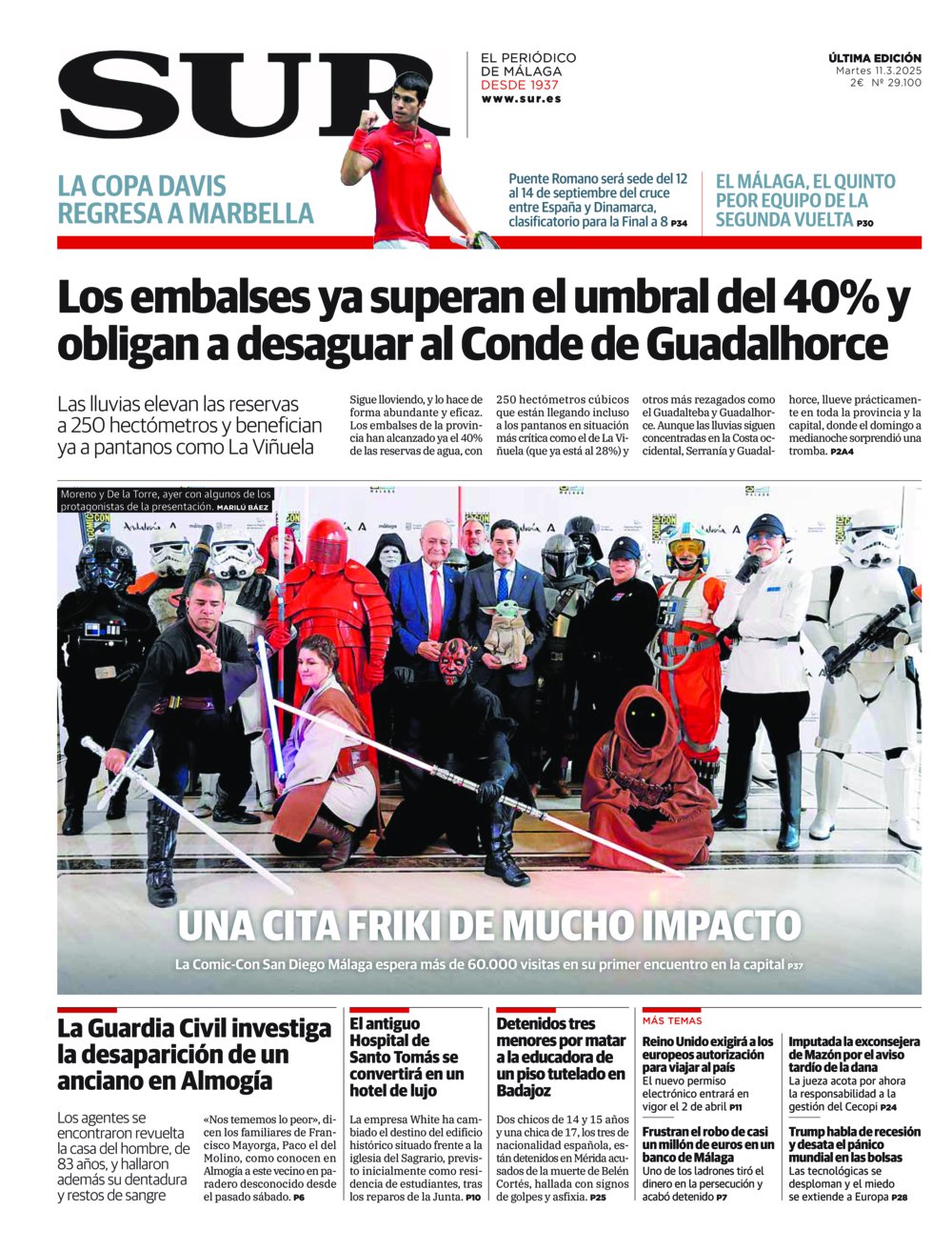 Portada de SUR, 11 de Marzo de 2025