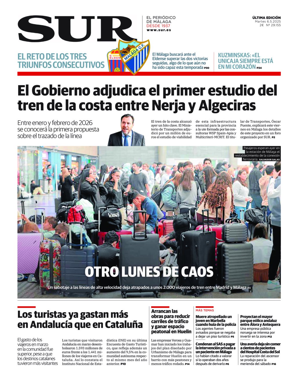 Portada de SUR, 06 de Mayo de 2025