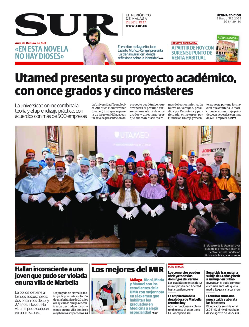 Portada de SUR, 31 de Mayo de 2025