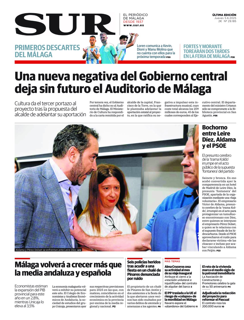 Portada de SUR, 05 de Junio de 2025