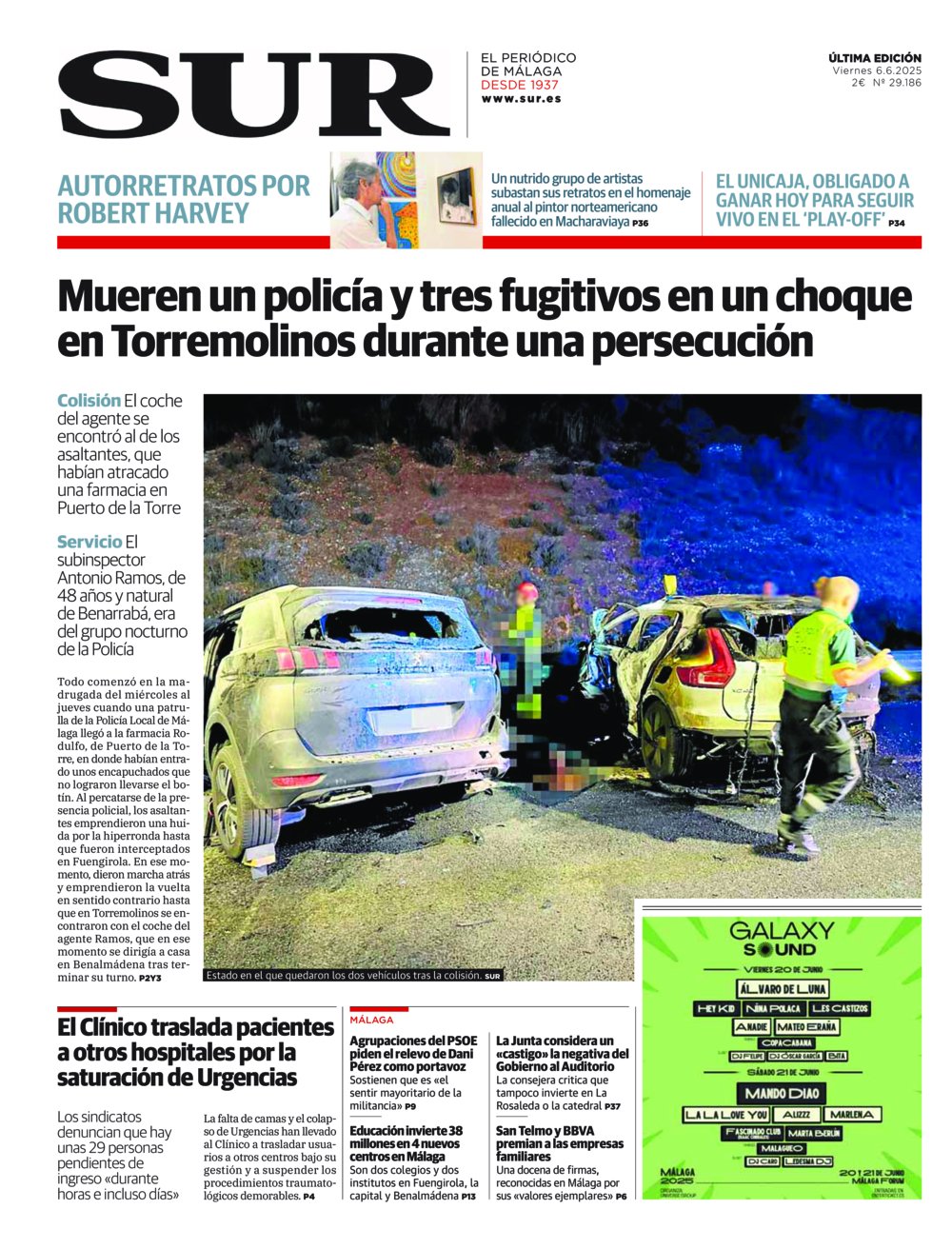 Portada de SUR, 06 de Junio de 2025