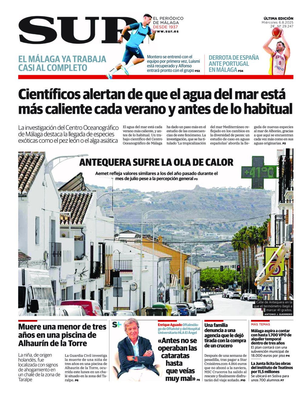 Portada de SUR, 06 de Agosto de 2025