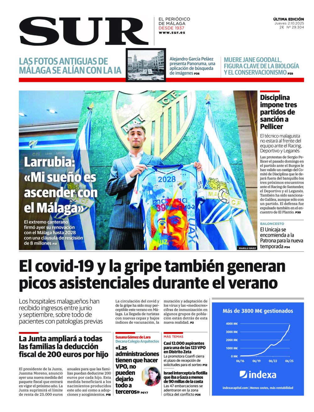 Portada de SUR, 02 de Octubre de 2025