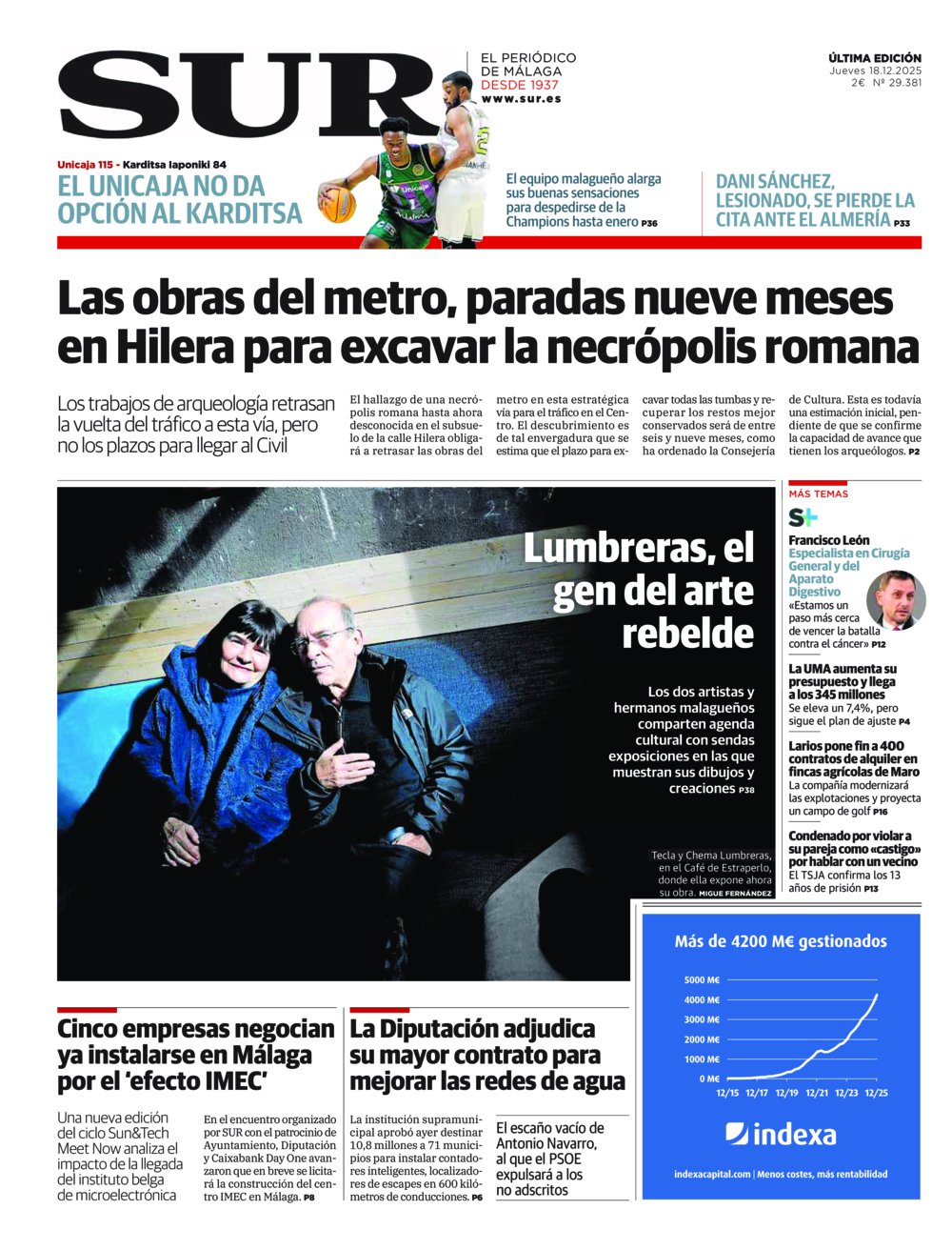 Portada de SUR, 18 de Diciembre de 2025