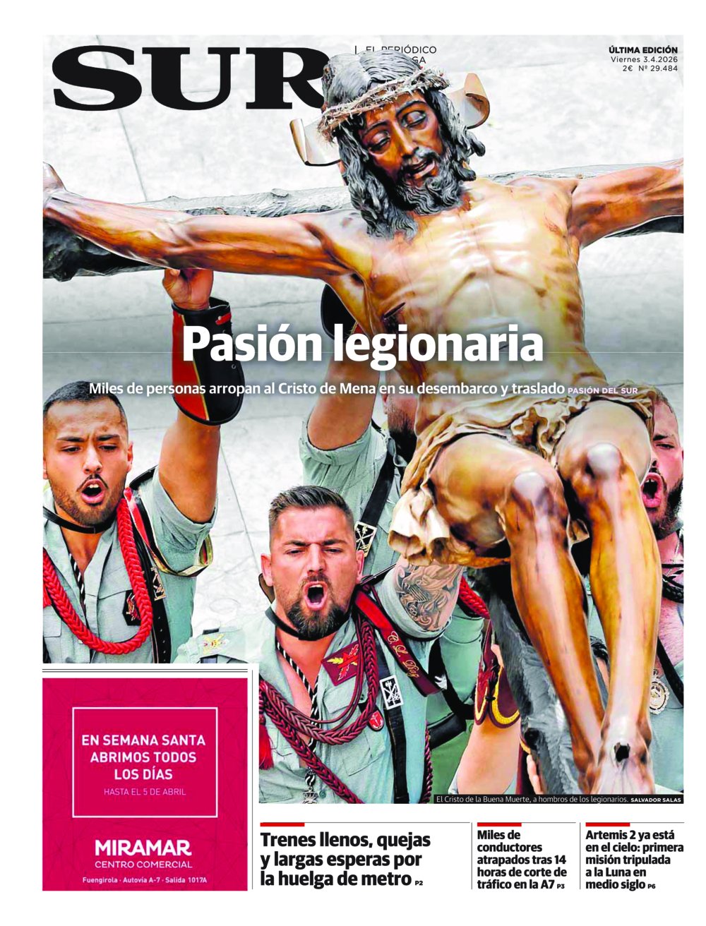 Portada de SUR, 03 de Abril de 2026