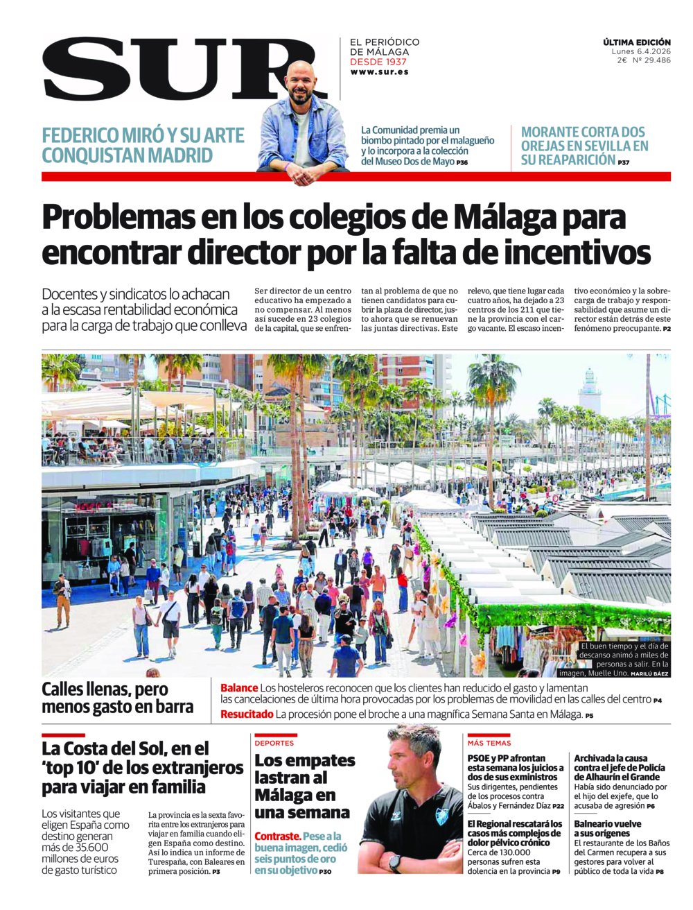 Portada de SUR, 06 de Abril de 2026