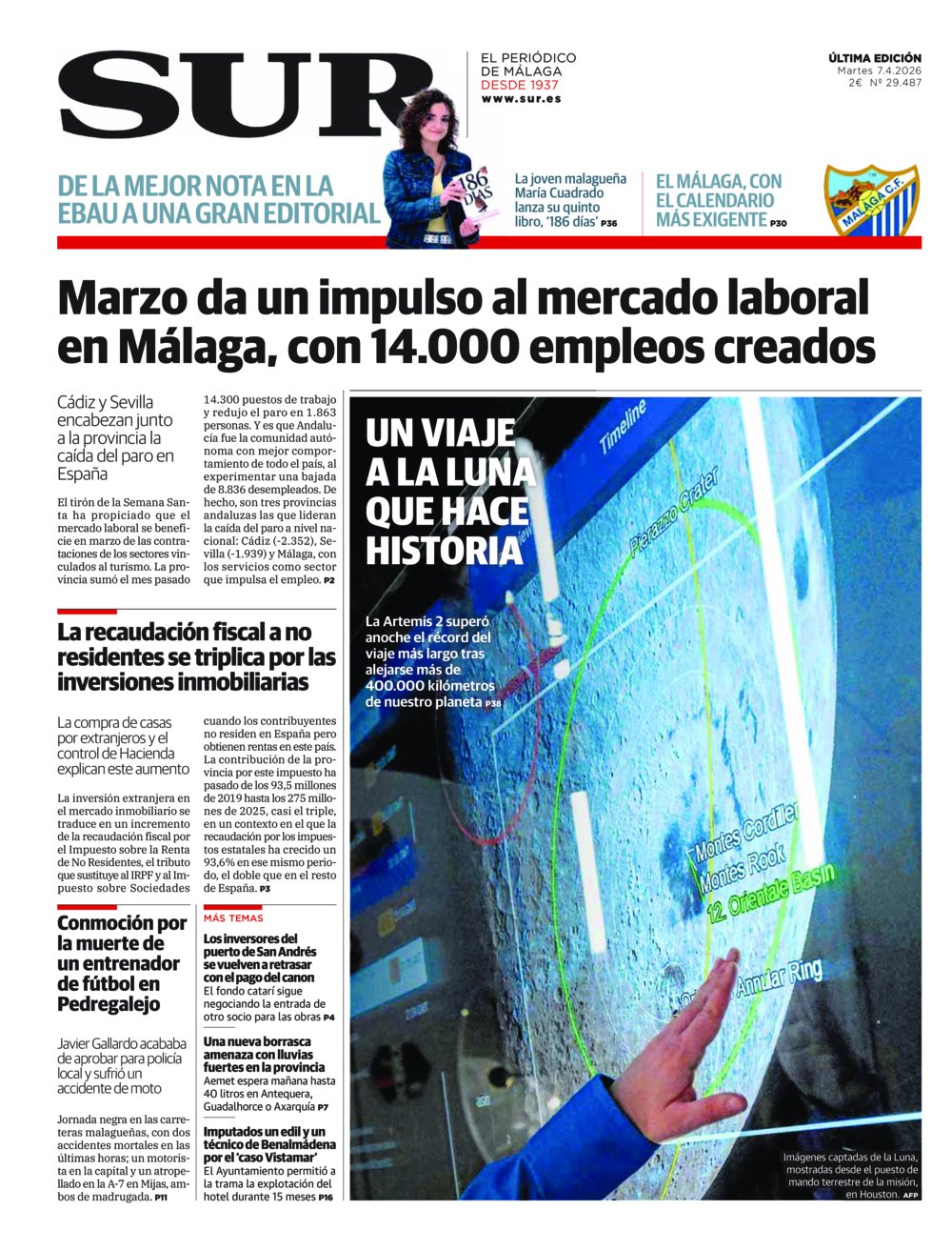 Portada de SUR, 07 de Abril de 2026