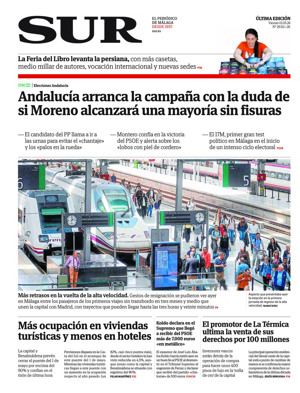 Portada de SUR, 01 de Mayo de 2026