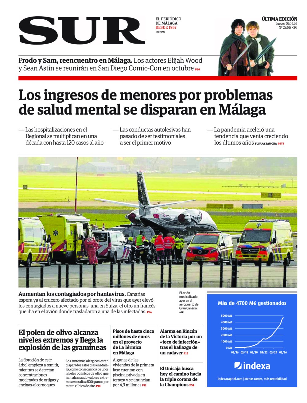Portada de SUR, 07 de Mayo de 2026