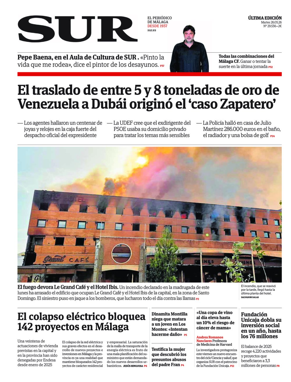 Portada de SUR, 26 de Mayo de 2026