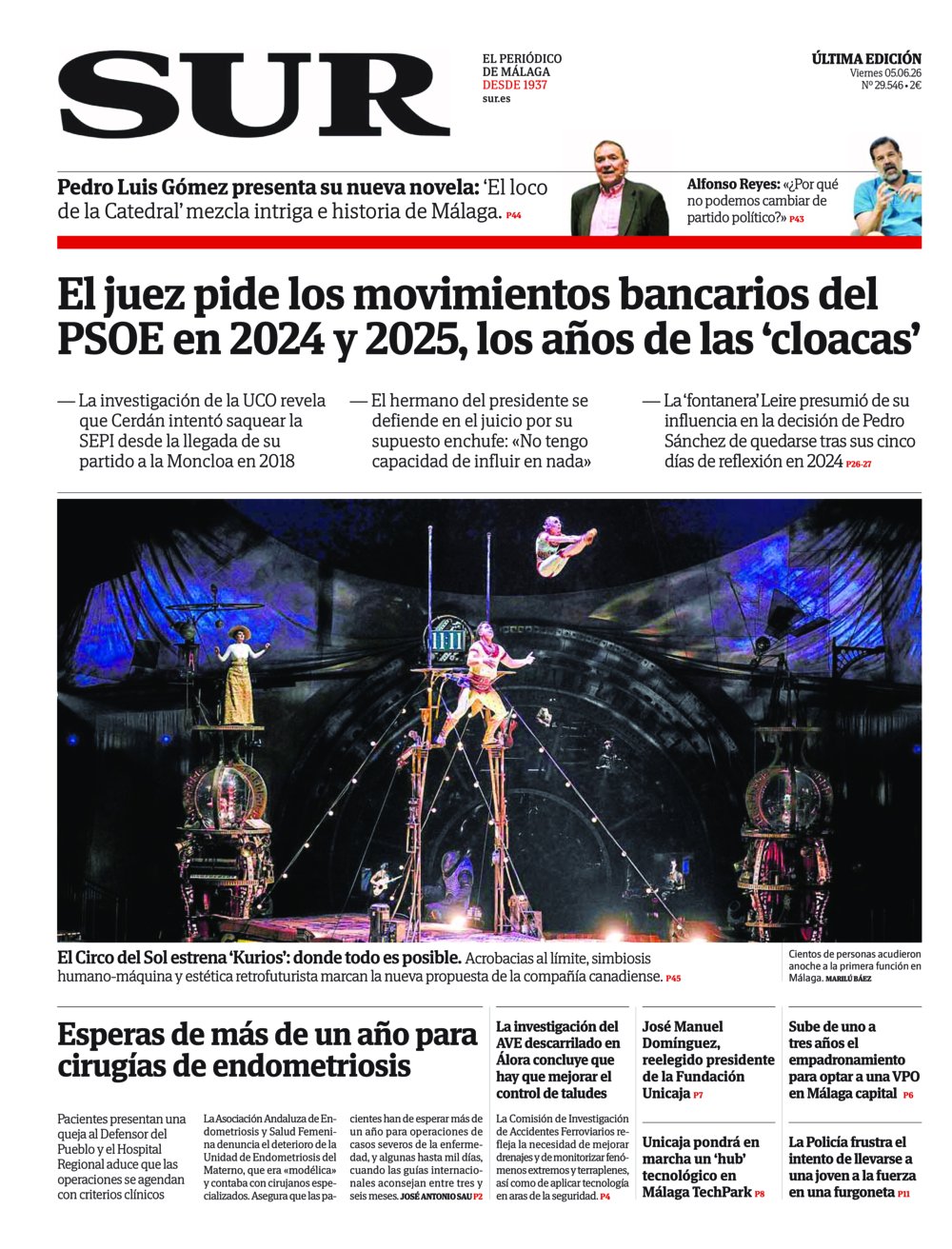 Portada de SUR, 05 de Junio de 2026