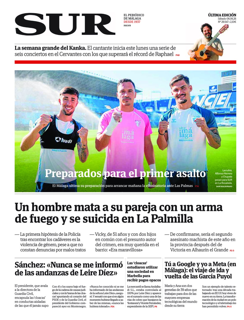 Portada de SUR, 06 de Junio de 2026