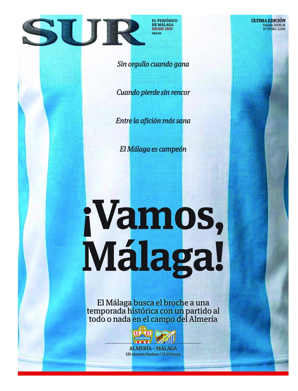 Portada de SUR, 20 de Junio de 2026