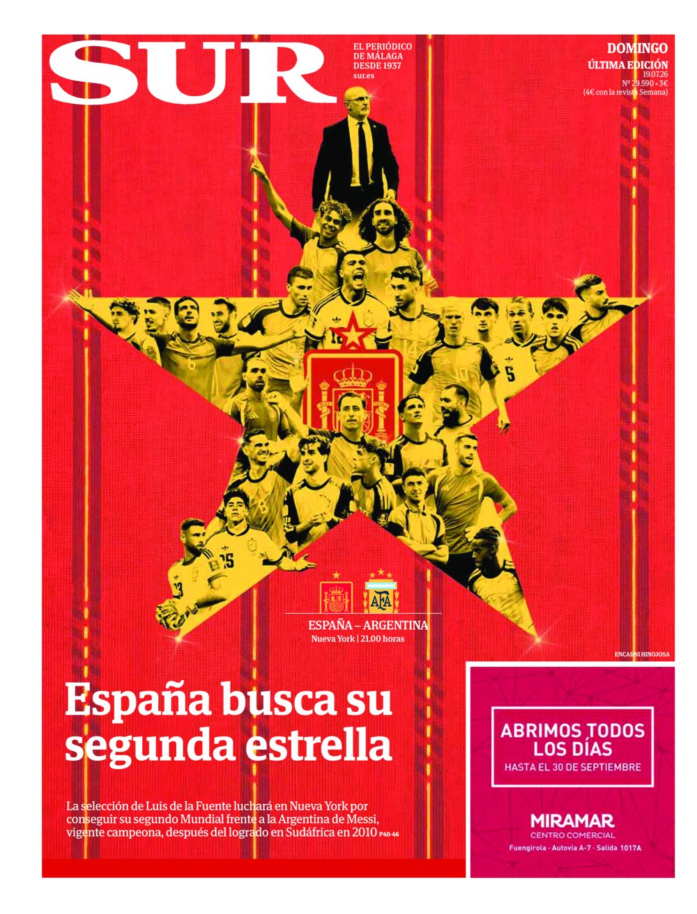 Portada de SUR, 19 de Julio de 2026