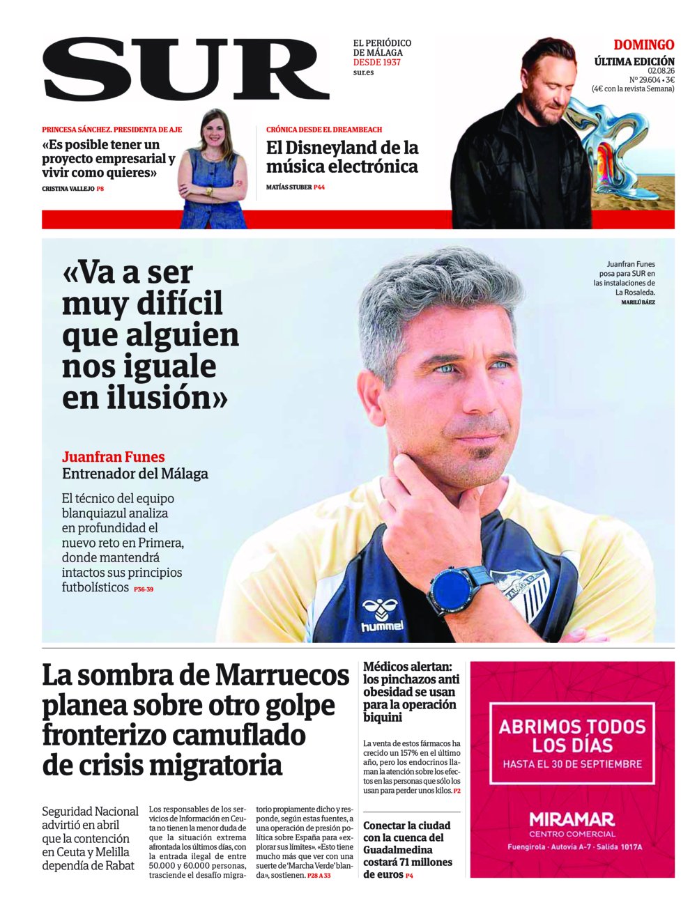 Portada de SUR, 02 de Agosto de 2026