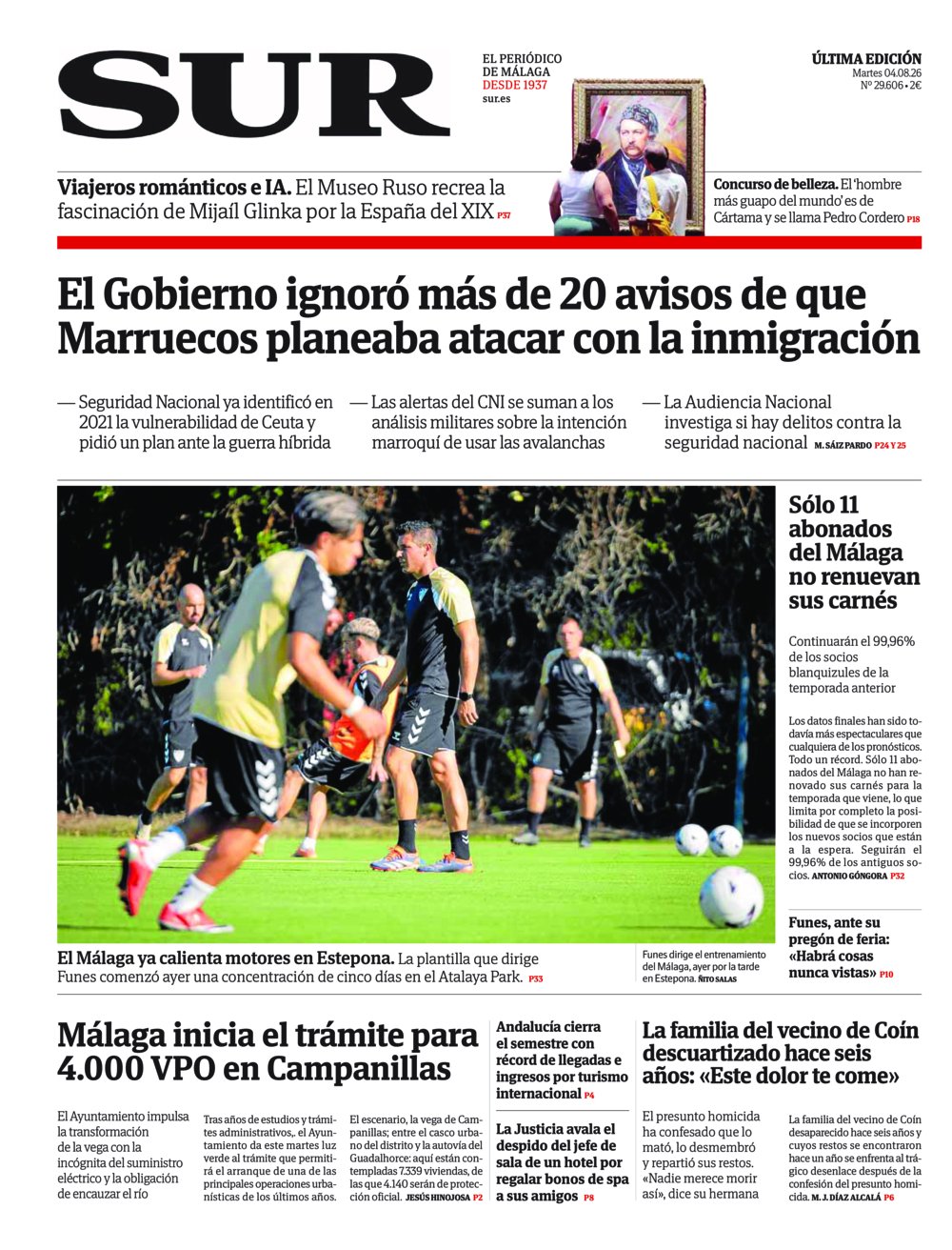 Portada de SUR, 04 de Agosto de 2026