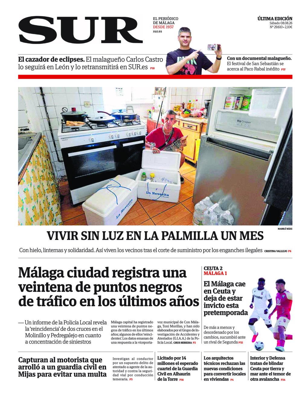 Portada de SUR, 08 de Agosto de 2026