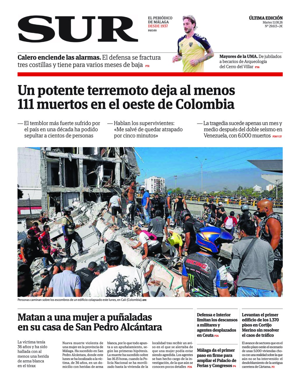 Portada de SUR, 11 de Agosto de 2026