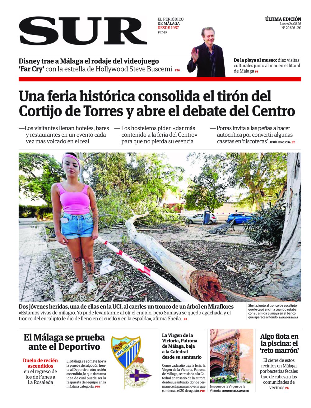 Portada de SUR, 24 de Agosto de 2026