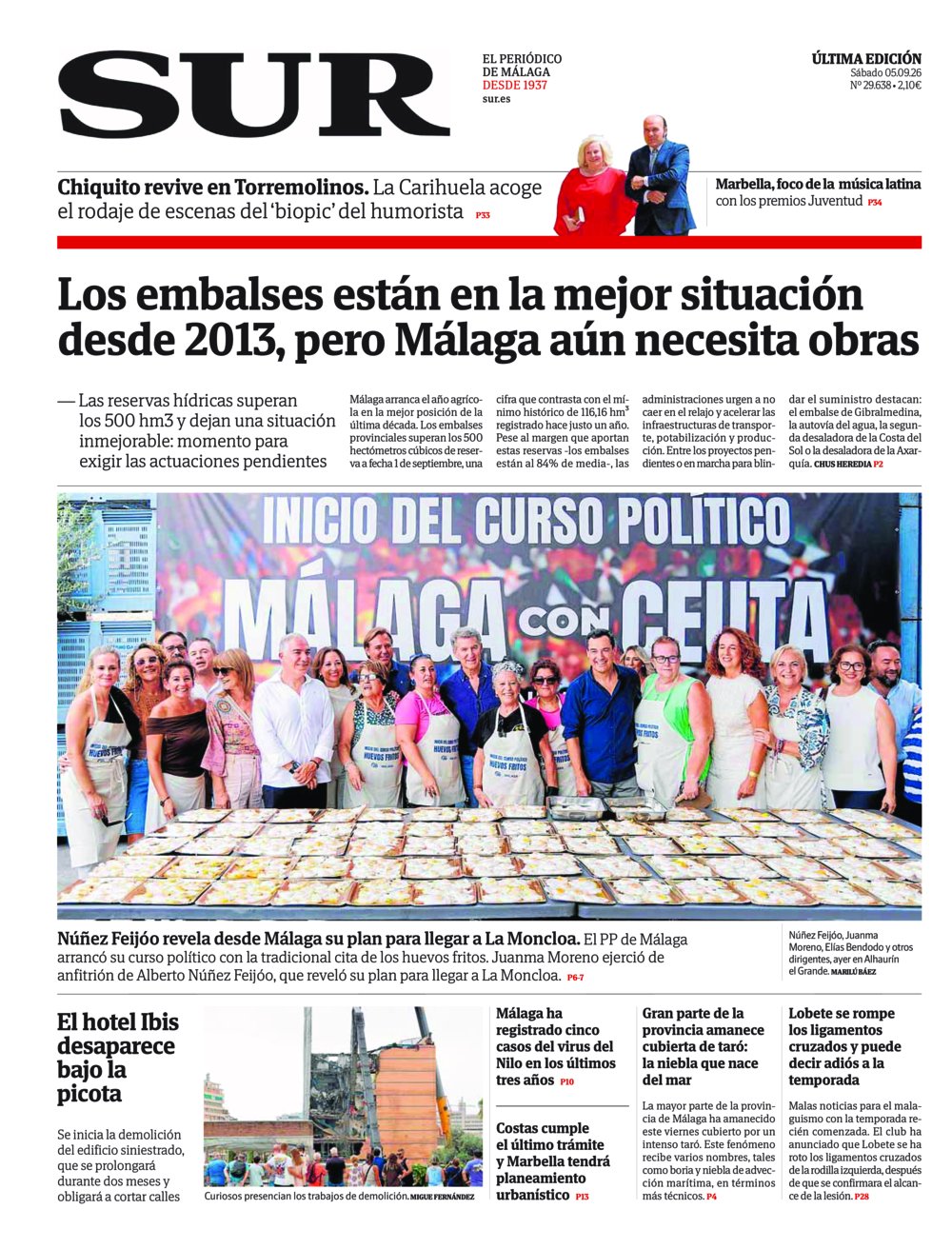 Portada de SUR, 05 de Septiembre de 2026