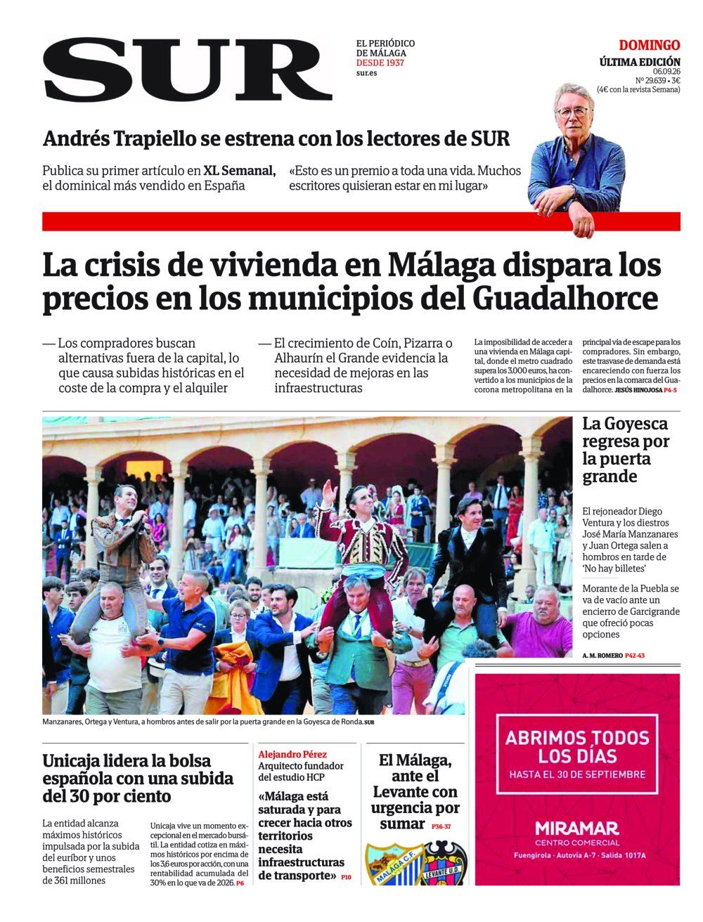 Portada de SUR, 06 de Septiembre de 2026