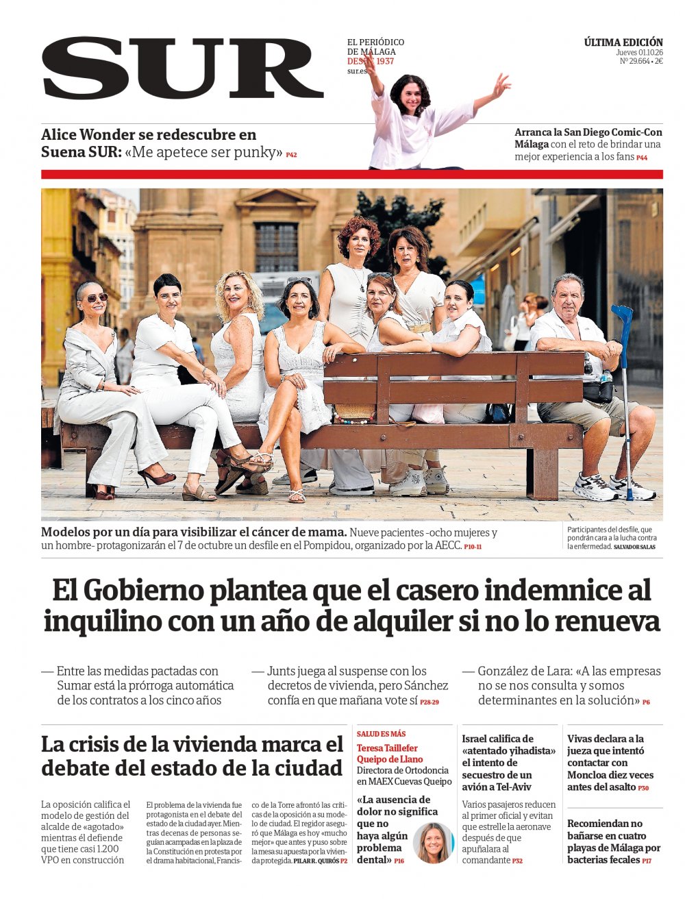 Portada de SUR, 01 de Octubre de 2026