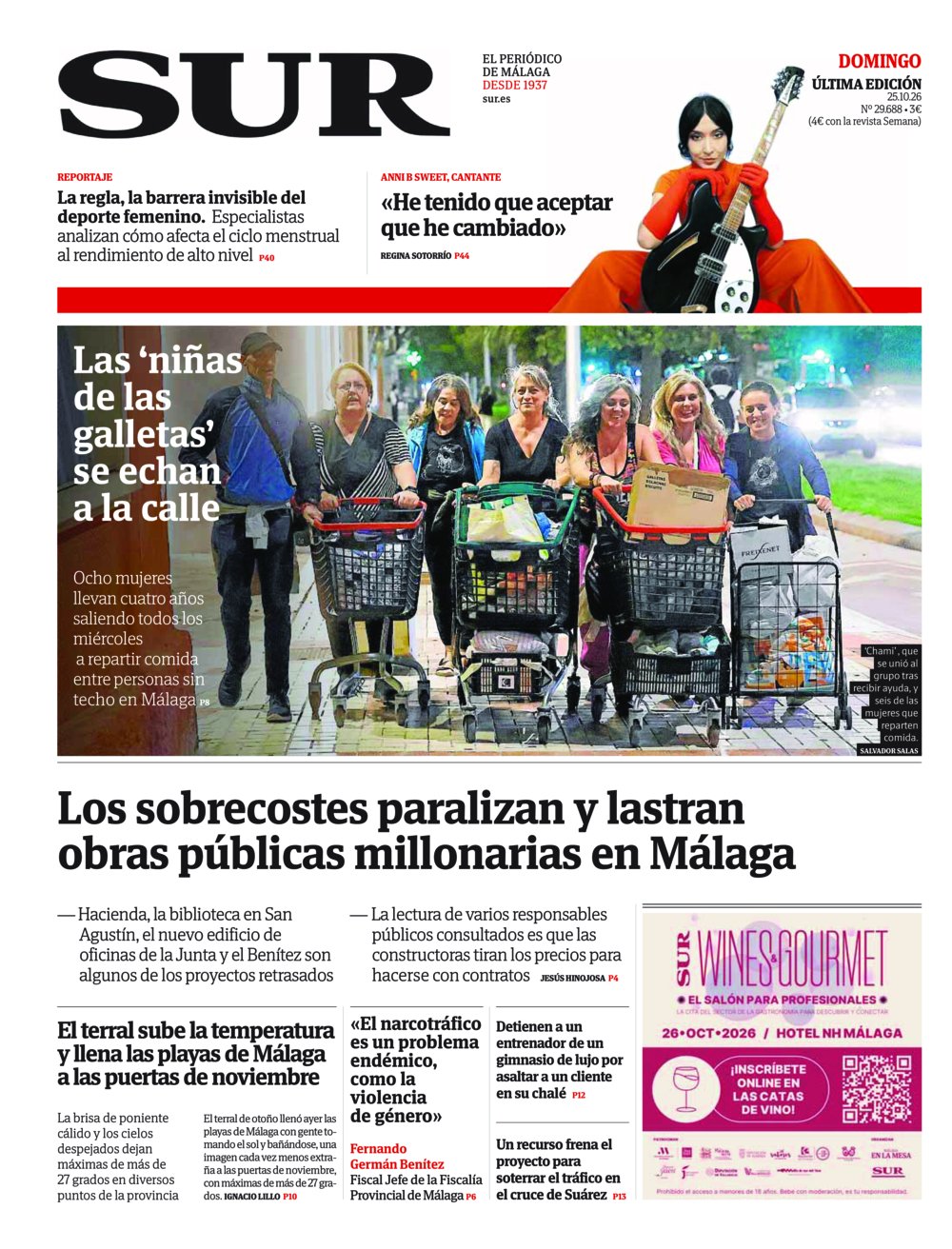 Portada de SUR, 25 de Octubre de 2026