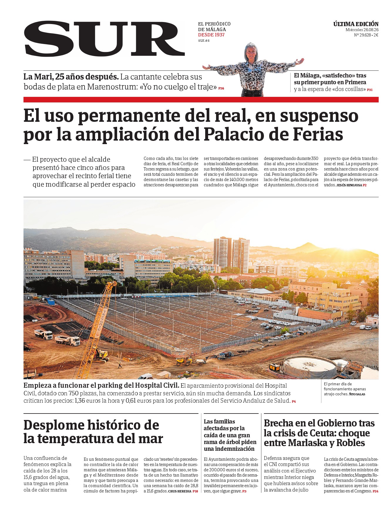 Portada de SUR | 26 de agosto