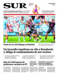 Portada de SUR | 14 de septiembre